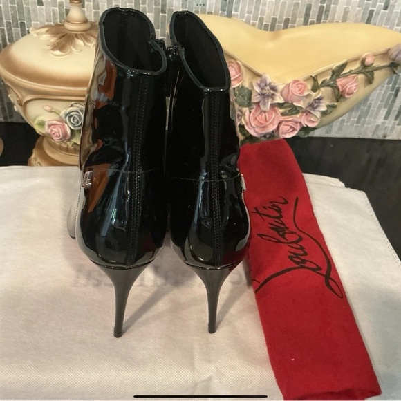 Christian Louboutin Black Patent Heeled Boots - Picture 5 of 7